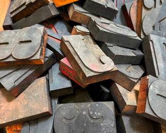 Vintage Letterpress Block Letters and Numbers
