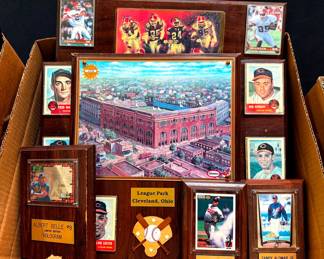 League Park Plaques and Indians Baseball Players