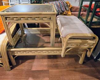 Matching Indoor Rattan & Bamboo Patio Furniture Set of 6