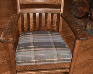Antique Wood Rocking Chair, Newly Refurnished