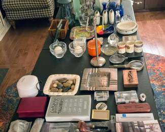 Several Collectable Glass Items to include Plates, Glasses, Vases, Bowls, Cream & Sugar, Pitchers, Platters, Etc.