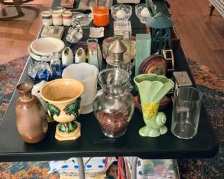 Several Collectable Glass Items to include Plates, Glasses, Vases, Bowls, Cream & Sugar, Pitchers, Platters, Etc.