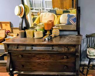John Widdicomb Solid Mahogany Bureau & Mirror