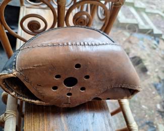 football helmet 1920s or earlier maybe Princeton or Rutgers