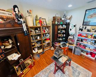 Wonderful old cabinets with so many rustic items
