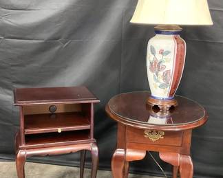 Dark Wood Side Tables Lamp