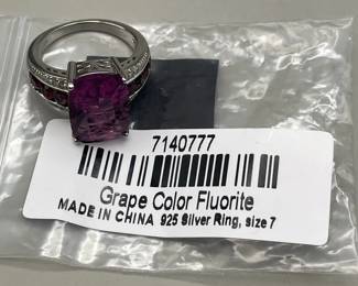 Grape Fluorite Garnet Ring