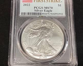 2022 SILVER AMERICAN EAGLE, GRADED MS70