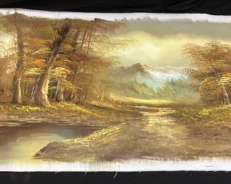 SIGNED NILSSON OIL ON CANVAS AUTUMN LANDSCAPE