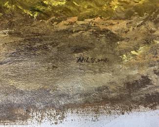 SIGNED NILSSON OIL ON CANVAS AUTUMN LANDSCAPE