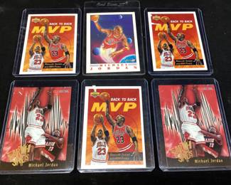 (6) 1990s UPPER DECK & FLEER MICHAEL JORDAN BASKETBALL CARDS, #67, #358