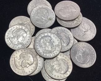  (18) ASSORTED SUSAN B. ANTHONY DOLLARS, 1979-D, 1979-P, 1980-P