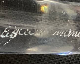 SIGNED LALIQUE ANEMONE FROSTED FLOWER SCULPTURE