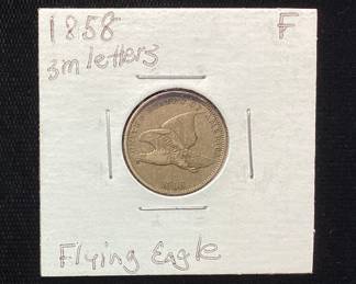 1858 FLYING EAGLE SMALL LETTERS CENT, est. F