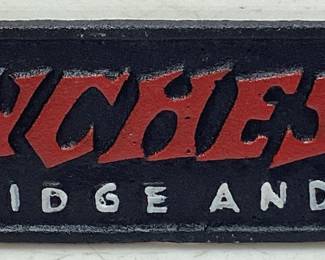 CAST IRON WINCHESTER SIGN, 12’’W