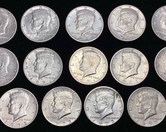 (16) 1971, 1971-D, 1972, 1972-D KENNEDY HALF DOLLARS