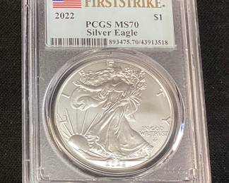 2022 SILVER AMERICAN EAGLE, GRADED MS70