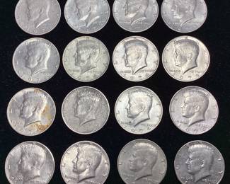  (16) 1973, 1973-D & 1974 KENNEDY HALF DOLLARS