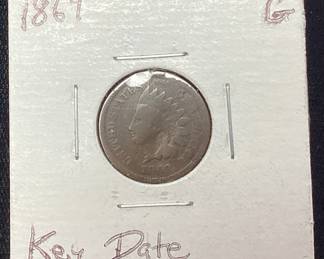1869 KEY DATE INDIAN HEAD PENNY, est. G
