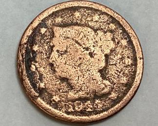 1844 BRAIDED HAIR LARGE CENT
