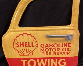 SHELL OIL WALL MOUNT TRUCK DOOR SIGN, 16’’W
