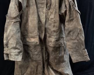 UNIK INTL. GENUINE LEATHER DUSTER COAT, XXL