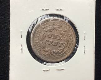  1851 BRAIDED HAIR LARGE CENT, est. XF