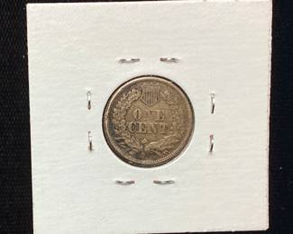 1863 EARLY SEMI-KEY DATE INDIAN HEAD PENNY, est. F