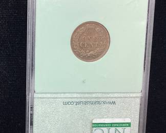 1907 INDIAN HEAD PENNY, GRADED XF40, NTC