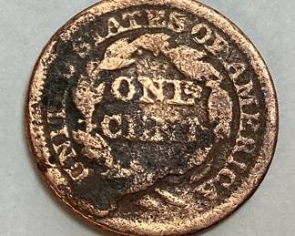 1844 BRAIDED HAIR LARGE CENT