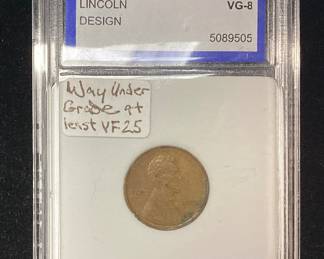 1909 VDB LINCOLN PENNY, IGS GRADED VG-8
