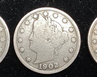 (3) 1902 & 1912 LIBERTY HEAD NICKELS