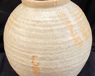 HANDMADE POTTERY GINGER JAR, 8’’H