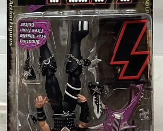 MCFARLANE 1977 KISS PAUL STANLEY ACTION FIGURE, ERROR PACKAGE, UPSIDE DOWN