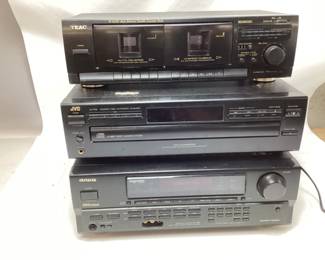 AIWA RECEIVER, JVC CD CHANGER, TEAC TAPE DECK