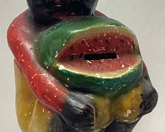 BLACK AMERICANA CHALK WARE BANK, 12’’H