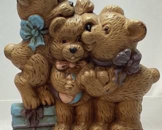 VTG. 3 BEAR CAST IRON DOORSTOP, MADE IN TAIWAN