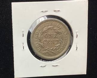 1853 BRAIDED HAIR LARGE CENT, est. XF45