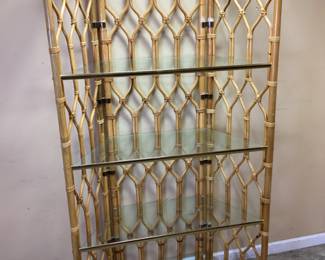 4 SHELF RATTAN ETAGERE’ DISPLAY