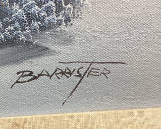 SNOW COVER WOODS SCENE SIGNED BARRISTER