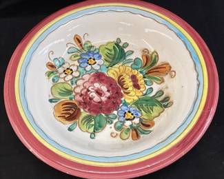 WACCAMAW HAND PAINTED FLORAL DECORATIVE BOWL, 