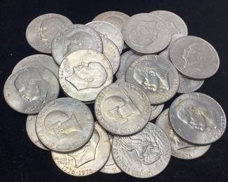 (24) ASSORTED 40% SILVER & BASE METAL IKE DOLLARS