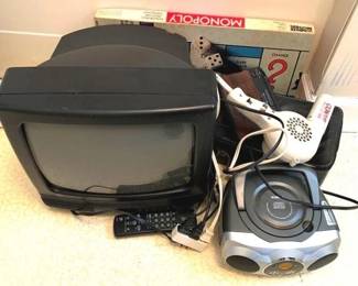 66 - Lot of Assorted Items to Include TV You are buying a used as-is electric/electronic item. We do not guarantee all components are present, and if it is not expressly stated, it is untested.