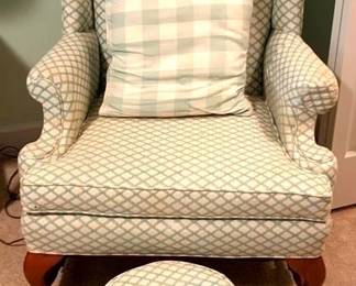 77 - Chair & Ottoman Chair - 44" x 30" x 25" Ottoman - 15" x 10"