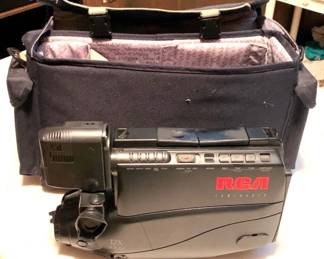107 - RCA VHS Camcorder & Bag You are buying a used as-is electric/electronic item. We do not guarantee all components are present, and if it is not expressly stated, it is untested.