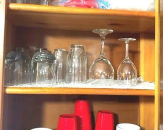 41 - Cabinet Lot of Glasses & More