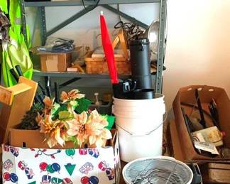 159 - Metal Shelf with Lot of Assorted Items