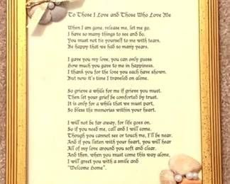 15 - Framed Poem - 9" x 12" "To Those I Love and Those Who Love Me"