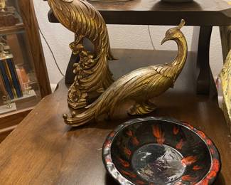 Mid-Century Syroco Gold Peacocks