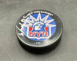 Autographed NYR Hockey Puck * New York Rangers